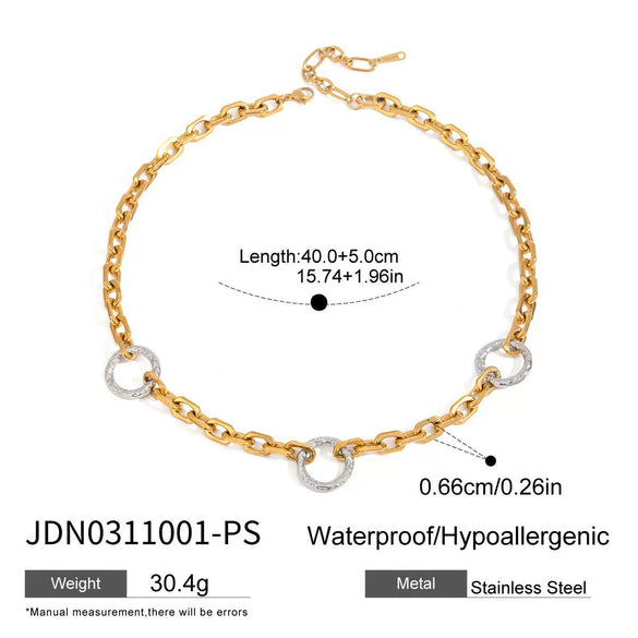 Stainless Steel And Titanium Steel Jewelry Set With Geometric Style For Women Electroplated Necklace And Bracelet