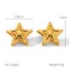 Stainless Steel And Titanium Steel Jewelry With Fivepointed Star Pattern Electroplated Pendant Necklace And Earrings For Women