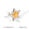 Stainless Steel And Titanium Steel Jewelry With Fivepointed Star Pattern Electroplated Pendant Necklace And Earrings For Women