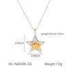 Stainless Steel And Titanium Steel Jewelry With Fivepointed Star Pattern Electroplated Pendant Necklace And Earrings For Women