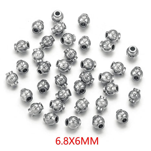 Stainless Steel And Titanium Steel Lantern And Curved Beads Vacuum Goldplated Electroplated Diy Handmade Jewelry Accessories Beads