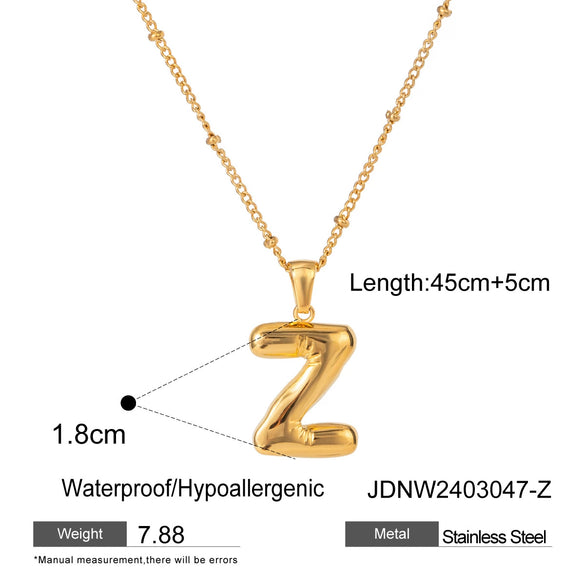 Stainless Steel And Titanium Steel Letter Necklace Pendant With Electroplating For Women