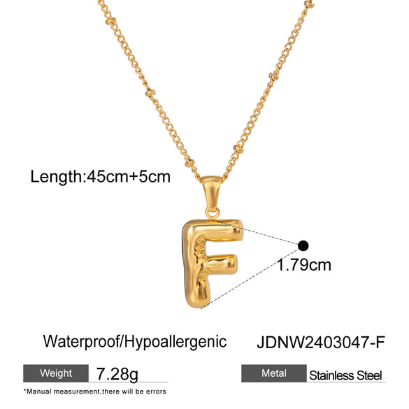 Stainless Steel And Titanium Steel Letter Necklace Pendant With Electroplating For Women