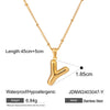 Stainless Steel And Titanium Steel Letter Necklace Pendant With Electroplating For Women