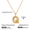Stainless Steel And Titanium Steel Letter Necklace Pendant With Electroplating For Women
