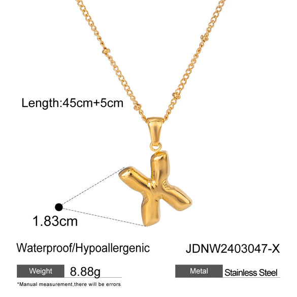Stainless Steel And Titanium Steel Letter Necklace Pendant With Electroplating For Women