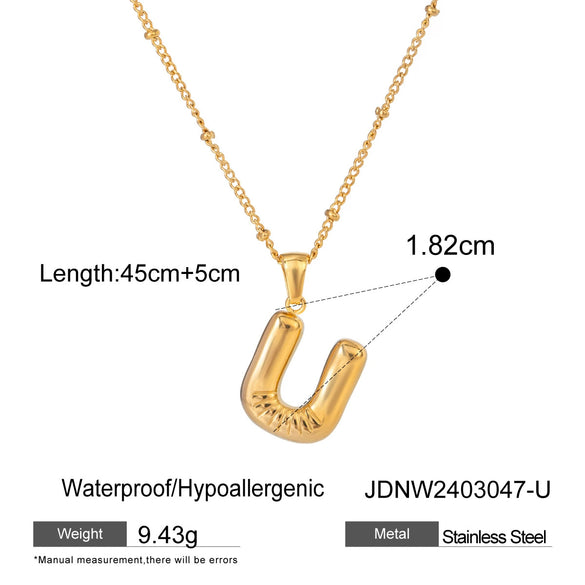 Stainless Steel And Titanium Steel Letter Necklace Pendant With Electroplating For Women