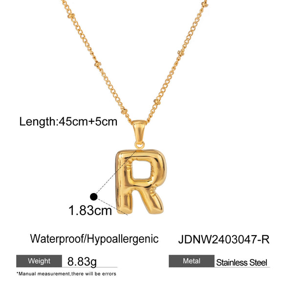 Stainless Steel And Titanium Steel Letter Necklace Pendant With Electroplating For Women