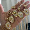 Stainless Steel And Titanium Steel Letters Numbers Text Dripping Oil Stereo Electroplated Necklace Ochain