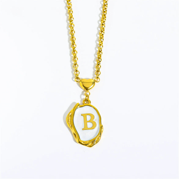 Stainless Steel And Titanium Steel Letters Numbers Text Dripping Oil Stereo Electroplated Necklace Ochain