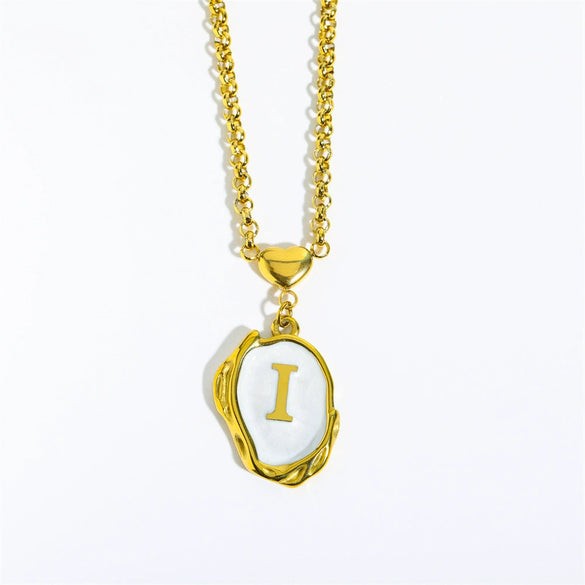 Stainless Steel And Titanium Steel Letters Numbers Text Dripping Oil Stereo Electroplated Necklace Ochain
