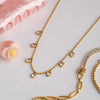 Stainless Steel And Titanium Steel Love Beaded Necklace With Electroplating For Women