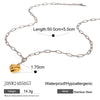 Stainless Steel And Titanium Steel Love Contrast Color Pendant Necklace With Geometric Pattern And Electroplating Treatment
