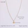 Stainless Steel And Titanium Steel Love Cross Pendant Necklace With U Shape Pattern Electroplated For Women Fashion Clavicle Chain