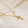 Stainless Steel And Titanium Steel Love Cross Pendant Necklace With U Shape Pattern Electroplated For Women Fashion Clavicle Chain