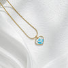 Stainless Steel And Titanium Steel Love Peach Heart Pendant Necklace For Women With Electroplating Simple Fashion Style
