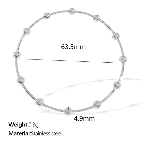 Stainless Steel And 316L Stainless Steel Minimalist Geometric Round Bead Women's Bracelet With Electroplating