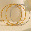 Stainless Steel And 316L Stainless Steel Minimalist Geometric Round Bead Women's Bracelet With Electroplating
