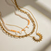 Stainless Steel And Titanium Steel Natural Geometric Style Bead Necklace With Electroplating