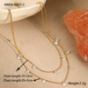 Stainless Steel And Titanium Steel Necklace And Bracelet With Heart Water Drop Bell Pattern Electroplated Fashion Style