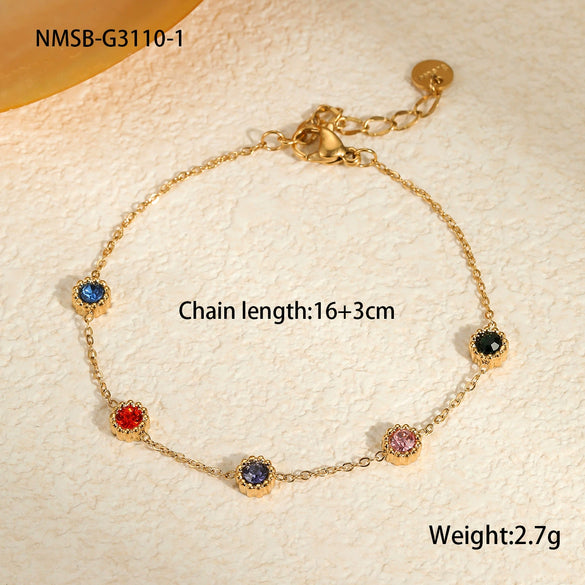 Stainless Steel And Titanium Steel Necklace And Bracelet With Heart Water Drop Bell Pattern Electroplated Fashion Style
