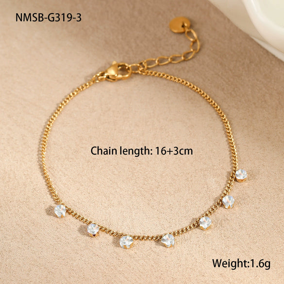 Stainless Steel And Titanium Steel Necklace And Bracelet With Heart Water Drop Bell Pattern Electroplated Fashion Style