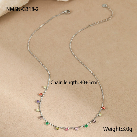 Stainless Steel And Titanium Steel Necklace And Bracelet With Heart Water Drop Bell Pattern Electroplated Fashion Style