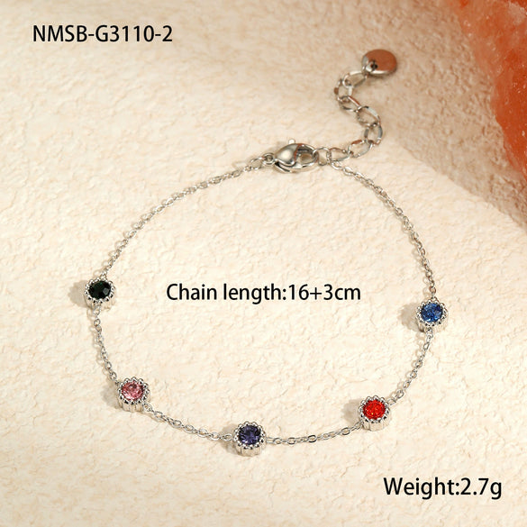 Stainless Steel And Titanium Steel Necklace And Bracelet With Heart Water Drop Bell Pattern Electroplated Fashion Style