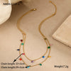 Stainless Steel And Titanium Steel Necklace And Bracelet With Heart Water Drop Bell Pattern Electroplated Fashion Style