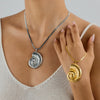 Stainless Steel And Titanium Steel Necklace Light Luxury Niche Jewelry With Electroplating Conch Flat Snake Chain For Women