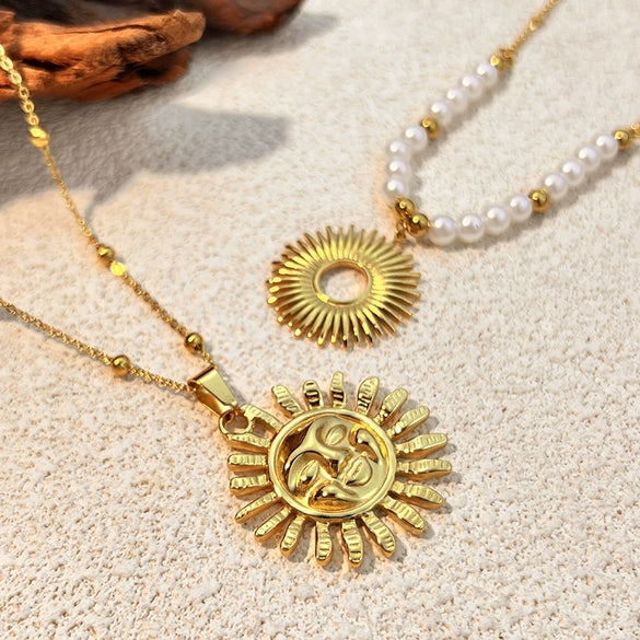 Stainless Steel And Titanium Steel Necklace U Shaped Retro Electroplated Jewelry