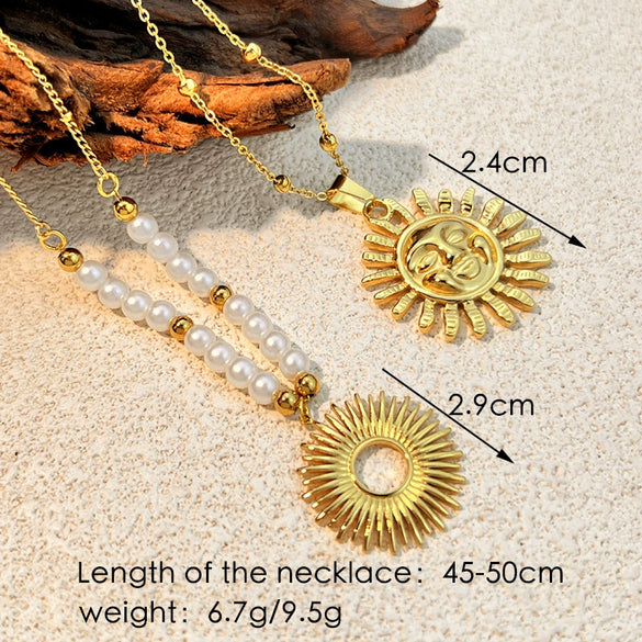 Stainless Steel And Titanium Steel Necklace U Shaped Retro Electroplated Jewelry