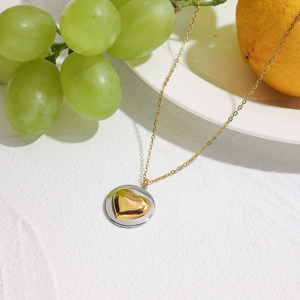 Stainless Steel And Titanium Steel Nonfading Love Clavicle Chain Electroplated Women's Jewelry