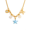 Stainless Steel And Titanium Steel Ocean Animal Zodiac Heart Star Multipendant Clavicle Chain Necklace With Electroplating