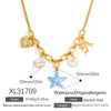 Stainless Steel And Titanium Steel Ocean Animal Zodiac Heart Star Multipendant Clavicle Chain Necklace With Electroplating