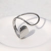 Stainless Steel And Titanium Steel Open Ring Jewelry Asymmetrical Electroplated For Women
