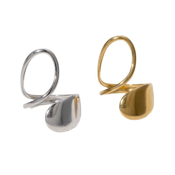 Stainless Steel And Titanium Steel Open Ring Jewelry Asymmetrical Electroplated For Women