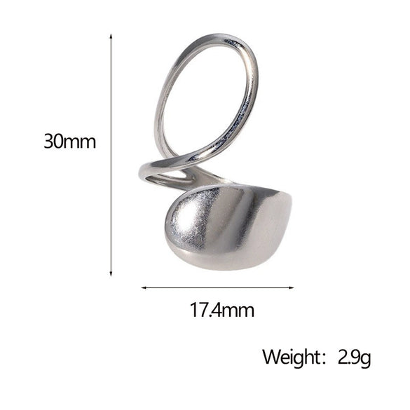 Stainless Steel And Titanium Steel Open Ring Jewelry Asymmetrical Electroplated For Women