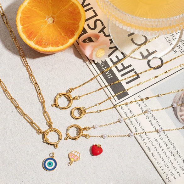 Stainless Steel And Titanium Steel Pearl Necklace Electroplated Light Luxury Niche Women's Jewelry