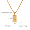 Stainless Steel And Titanium Steel Pendant Necklace With Sun And Moon Geometric Pattern And Embossed Star Electroplated