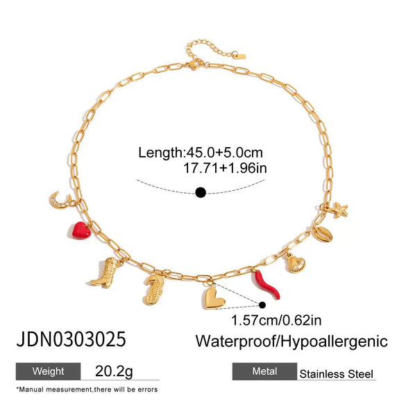 Stainless Steel And Titanium Steel Pepper Pendant Necklace For Women Electroplated Light Luxury Niche Jewelry