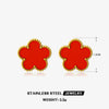 Stainless Steel And Titanium Steel Plant Flower Stud Earrings And Necklace Set For Women With Electroplating Treatment