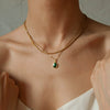 Stainless Steel And Titanium Steel Retro Geometric Drop Shape Pendant Necklace With Electroplating For Women