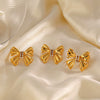 Stainless Steel And Titanium Steel Round Bow Jewelry Suit Electroplated For Women