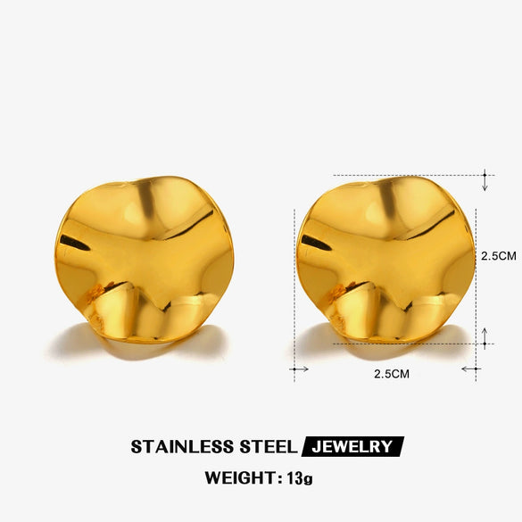 Stainless Steel And Titanium Steel Round Geometric Jewelry Suit With Electroplating For Women