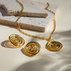 Stainless Steel And Titanium Steel Spiral Ring Pendant Necklace Electroplated Jewelry For Women