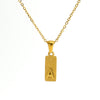 Stainless Steel And Titanium Steel Square Pendant Cross Chain Fashion Letters Numbers Text Electroplated Unisex Necklace
