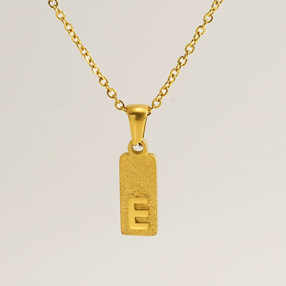 Stainless Steel And Titanium Steel Square Pendant Cross Chain Fashion Letters Numbers Text Electroplated Unisex Necklace