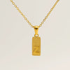 Stainless Steel And Titanium Steel Square Pendant Cross Chain Fashion Letters Numbers Text Electroplated Unisex Necklace