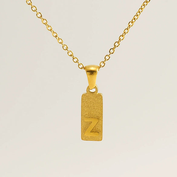 Stainless Steel And Titanium Steel Square Pendant Cross Chain Fashion Letters Numbers Text Electroplated Unisex Necklace